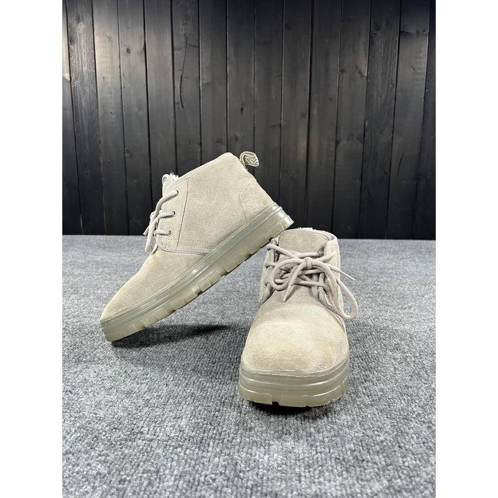 UGG Boots Womens Size 11 Grey Suede Wool Lined Ankle Chukka Lug Sole 1142451 - Picture 2 of 9